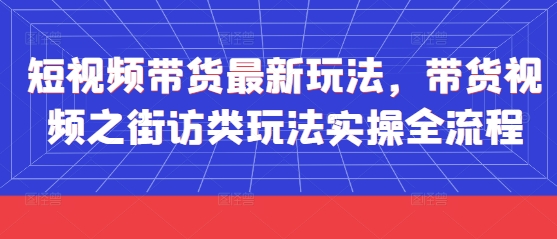 短视频带货最新玩法，带货视频之街访类玩法实操全流程-偏门项目网