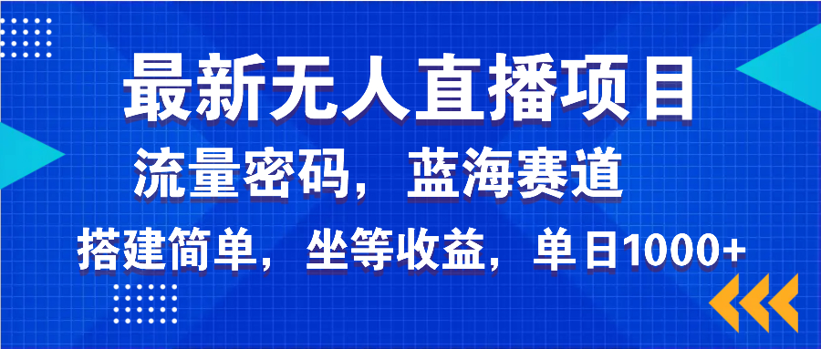 最新无人直播项目—美女电影游戏，轻松日入3000+，蓝海赛道流量密码，…-偏门项目网