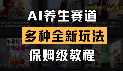 AI养生赛道，多种全新玩法，保姆级教程拆解-偏门项目网