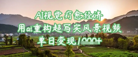 AI视觉疗愈经济：用ai重构超写实风景视频，单日变现多张-偏门项目网