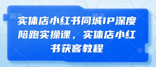 实体店小红书同城IP深度陪跑实操课，实体店小红书获客教程-偏门项目网