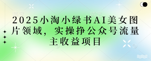 2025小绿书AI美女图片领域，实操挣公众号流量主收益项目-偏门项目网