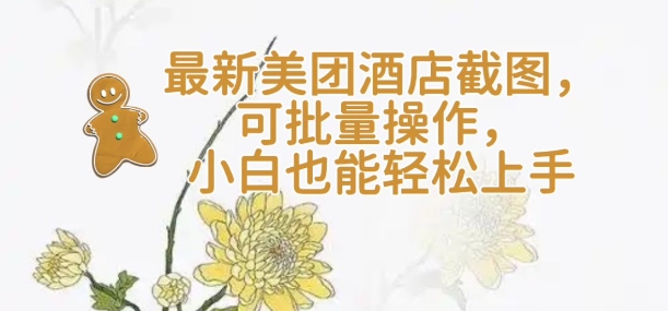 【轻云】最新美团酒店截图，可批量操作，小白也能轻松上手-偏门项目网
