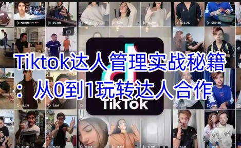 Tiktok达人管理实战秘籍：从0到1玩转达人合作-偏门项目网