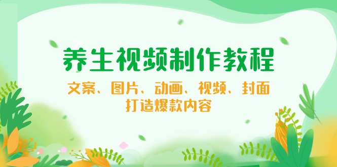养生视频制作教程，文案、图片、动画、视频、封面，打造爆款内容-偏门项目网