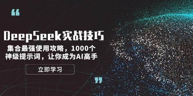 DeepSeek实战技巧：集合最强使用攻略，1000个神级提示词，让你成为AI高手-偏门项目网