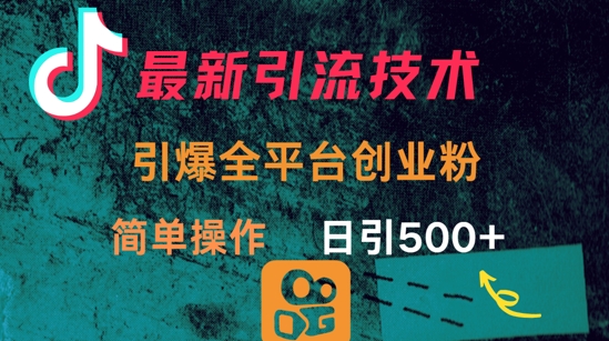 最新引流方法，引爆全平台的一个创业粉，简单操作日引300+-偏门项目网