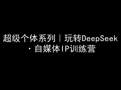 超级个体系列，玩转DeepSeek·自媒体IP训练营，deepseek教程-偏门项目网